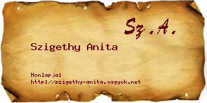 Szigethy Anita névjegykártya